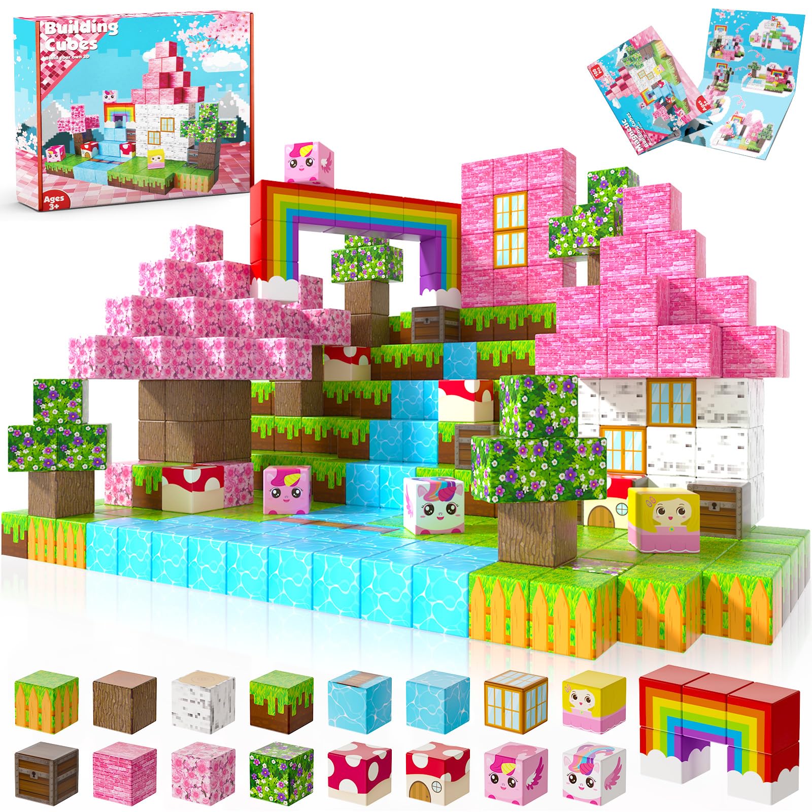 Blocs Magnétiques Construis Mon Monde Magnétique de Rêve pour Filles de 4 à 9 Années Jeux Magnétiques Cadeaux Licorne 10