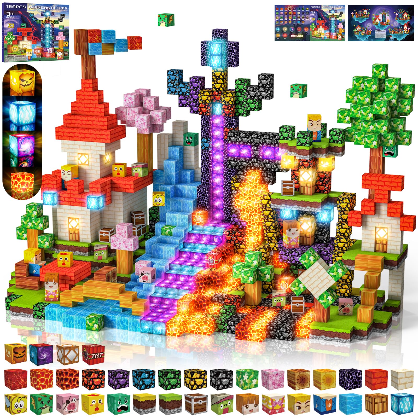 Magnétisme Construction Enfant 100 Pièces 2CM, Jouet Aimant Pour Garçon et Fille 3+, Jeux Creatif Montessori 3-12 Ans