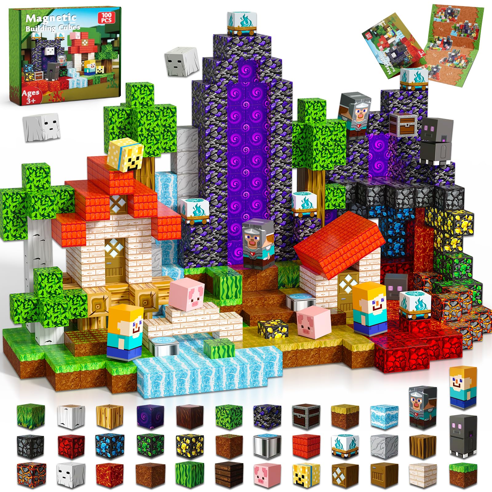 Goody King Bloc de Construction Magnétique - Jouet STEM Éducatif pour Enfants 3+ Ans - Jeu de Construction Magnétique Mo